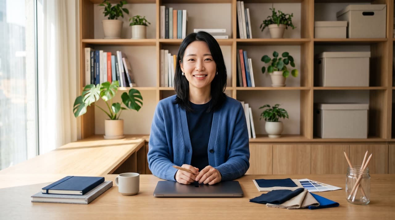프리랜서 디자이너 수강생을 표현한 인물 이미지