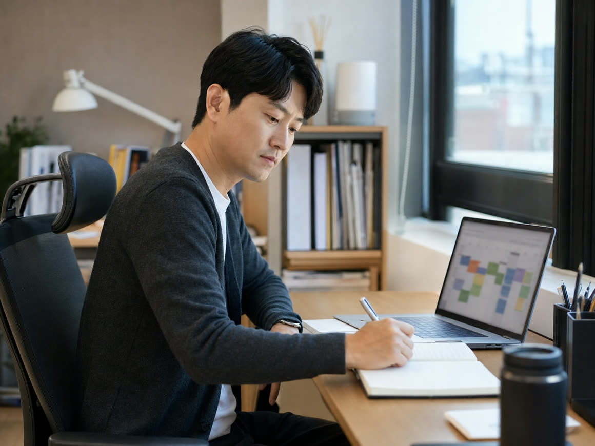 발행 주제를 정리하는 모습의 예시 이미지