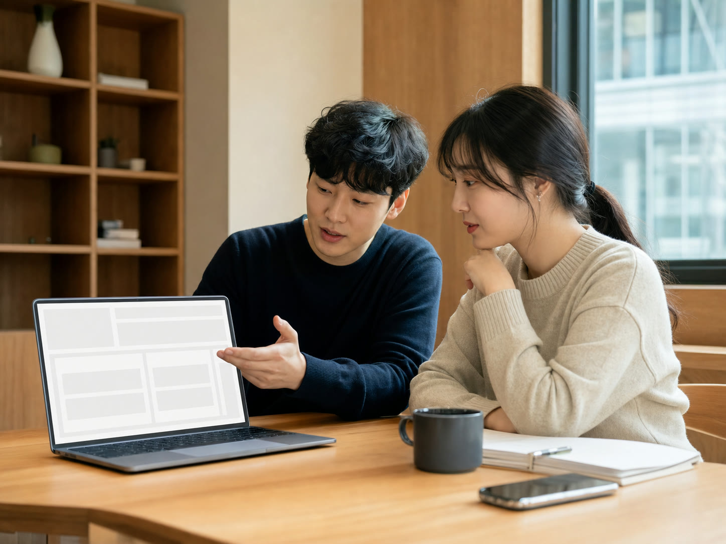 검색 노출 그래프를 함께 보는 인하우스 마케터 예시 이미지